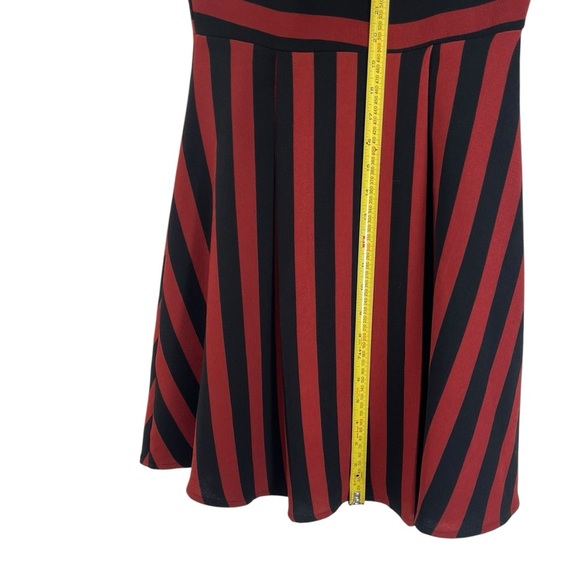 Everly Anthropologie skater retro striped short sleeve zip up dress women small - Picture 6 of 10
